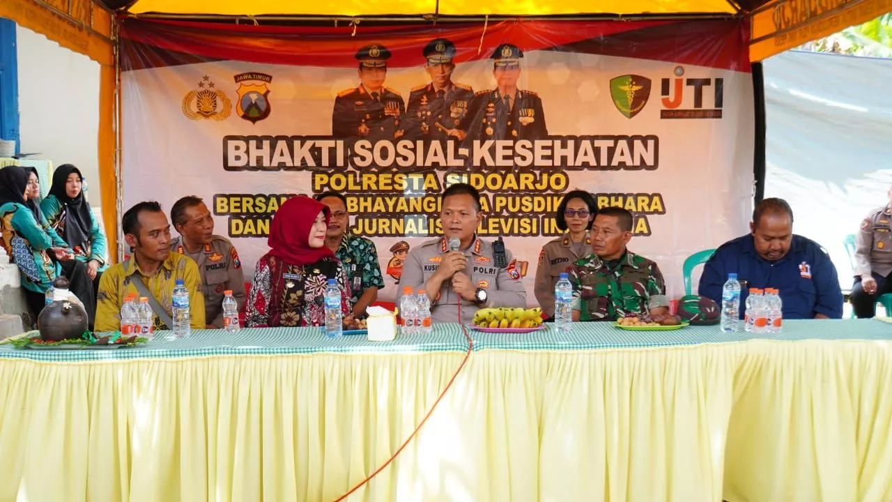 Polresta Sidoarjo Bersama IJTI Gelar Bakti Sosial Kesehatan Cegah Stunting