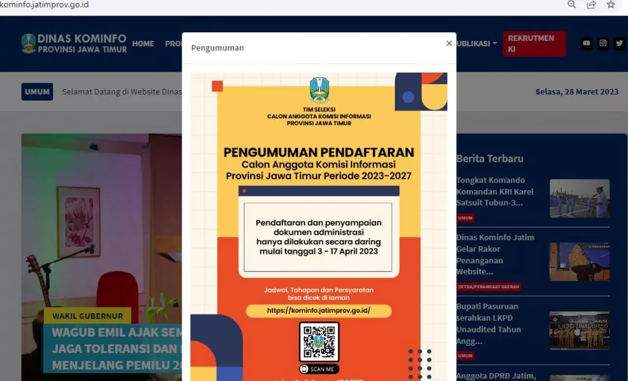 Pemprov Jatim Buka Rekrutmen Komisi Informasi Masa Bhakti 2023-2027