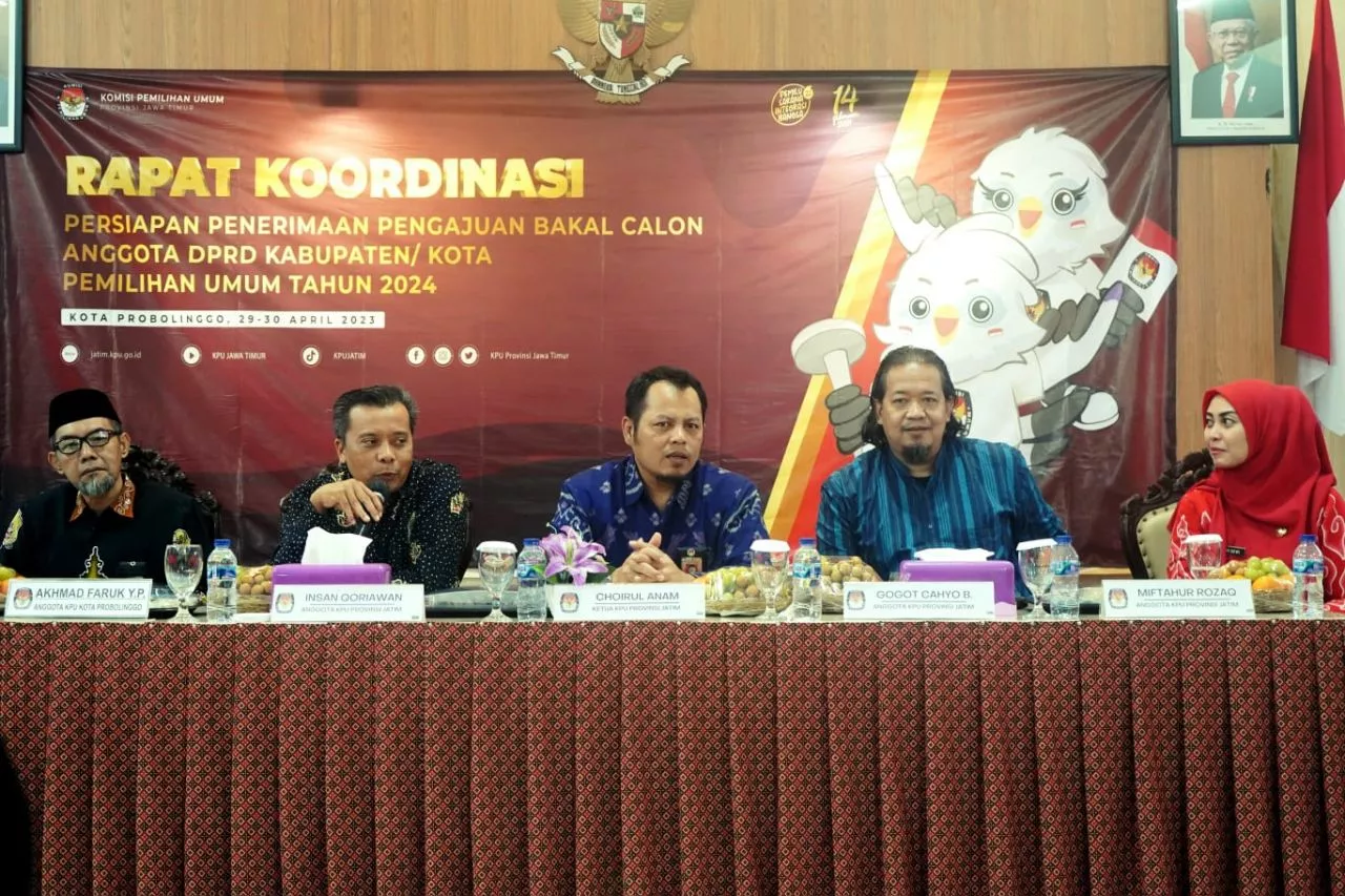 KPU Jatim Gelar Rakor Persiapan Penerimaan Pendaftaran Calon  DPRD Kabupaten/Kota
