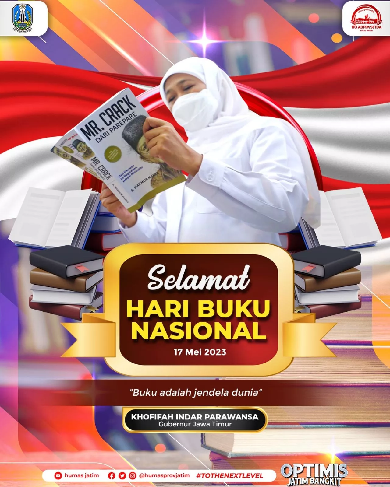 Gubernur Khofifah Dorong Peningkatan Minat Baca Masyarakat, Tangkis Berita Hoax