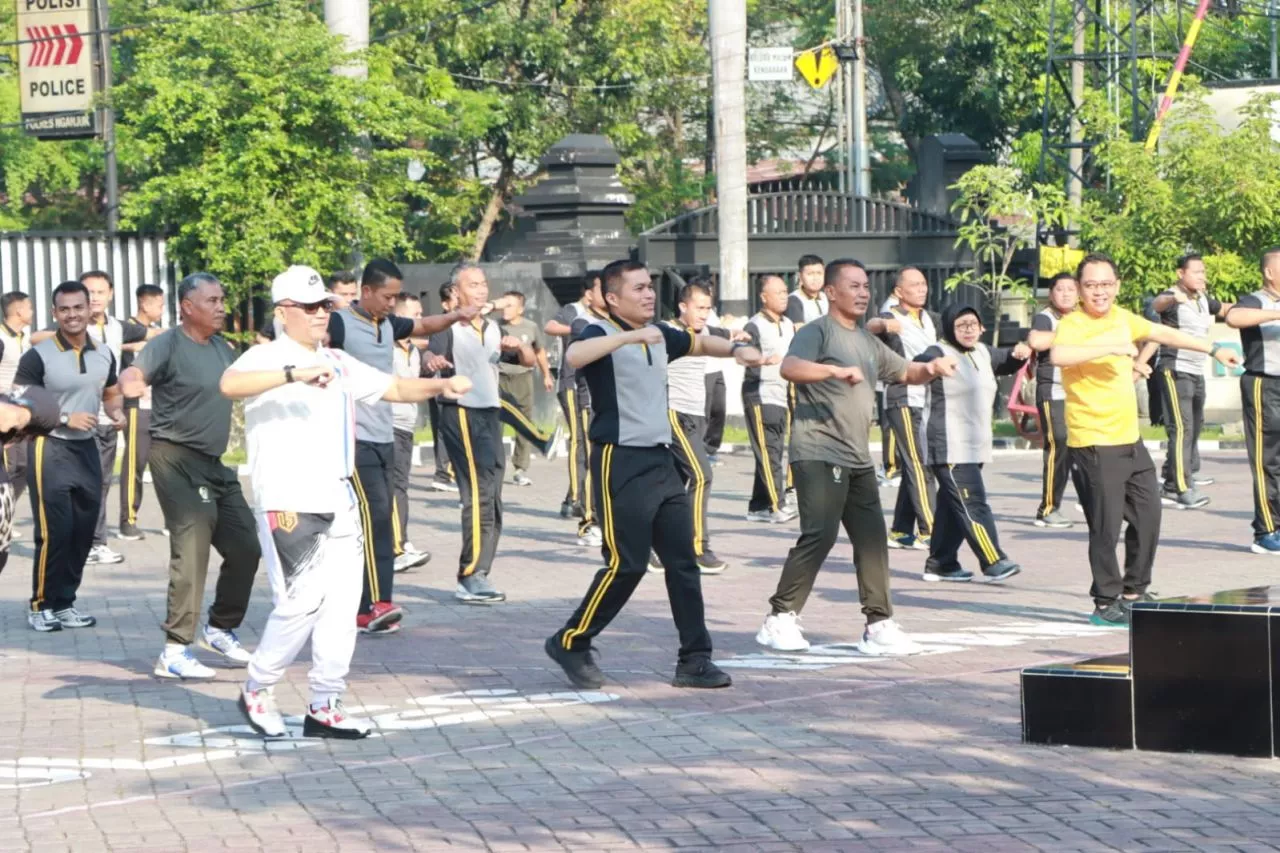 Olahraga Bersama Pupuk Sinergisitas TNI-Polri dan Forkopimda Kabupaten Nganjuk