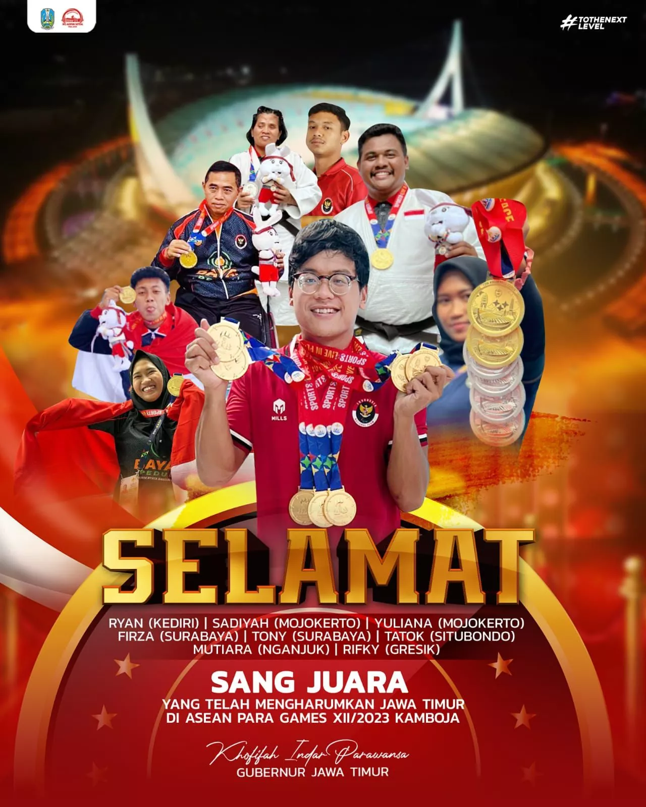 Indonesia Juara Umum ASEAN Para Games 2023, Gubernur Khofifah Puji Semangat Tanding Para Atlet