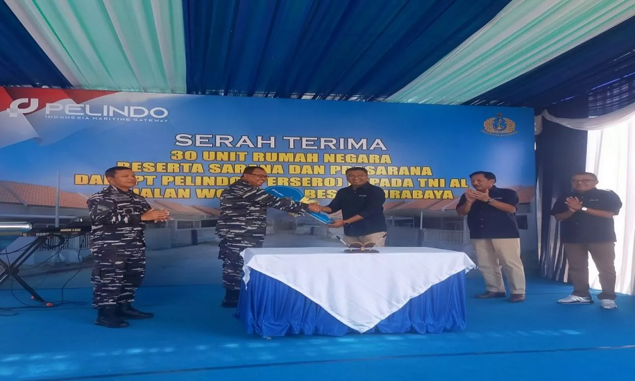 Pelindo regional 3 Serahkan Bantuan 30 Rumah Negara Guna Dukung Tugas Dan Fungsi TNI AL