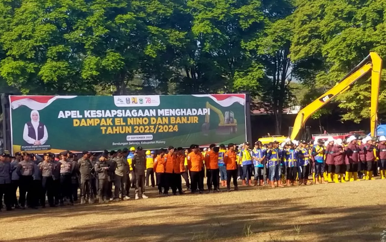Gubernur Jatim Khofifah Hadiri Apel Kesiapsiagaan Menghadapi Dampak El Nino dan Banjir