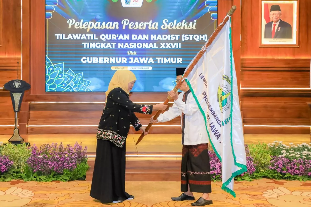 Khofifah Optimis Kafilah STQH Tingkat Nasional XXVII Asal Jatim Jadi Juara Umum