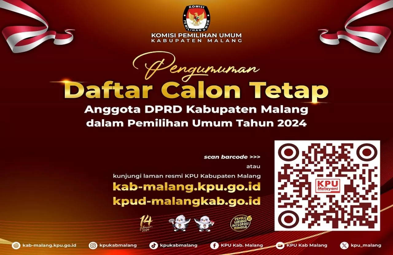 Pengumuman Daftar Calon Tetap Anggota Dewan Perwakilan Rakyat Kabupaten Malang Dalam Pemilu 2024