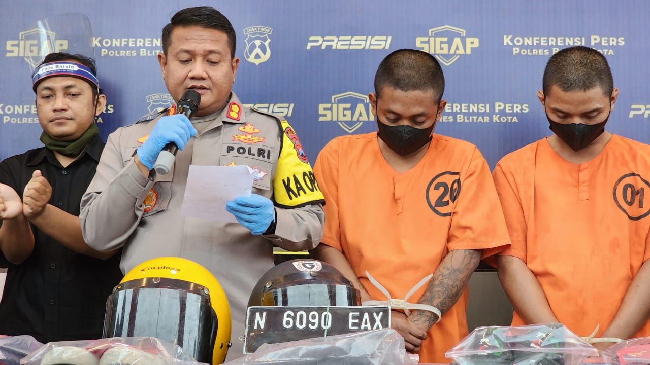 Polres Blitar Kota Ungkap Kasus Curanmor di 12 TKP, Dua Tersangka Berhasil Diamankan