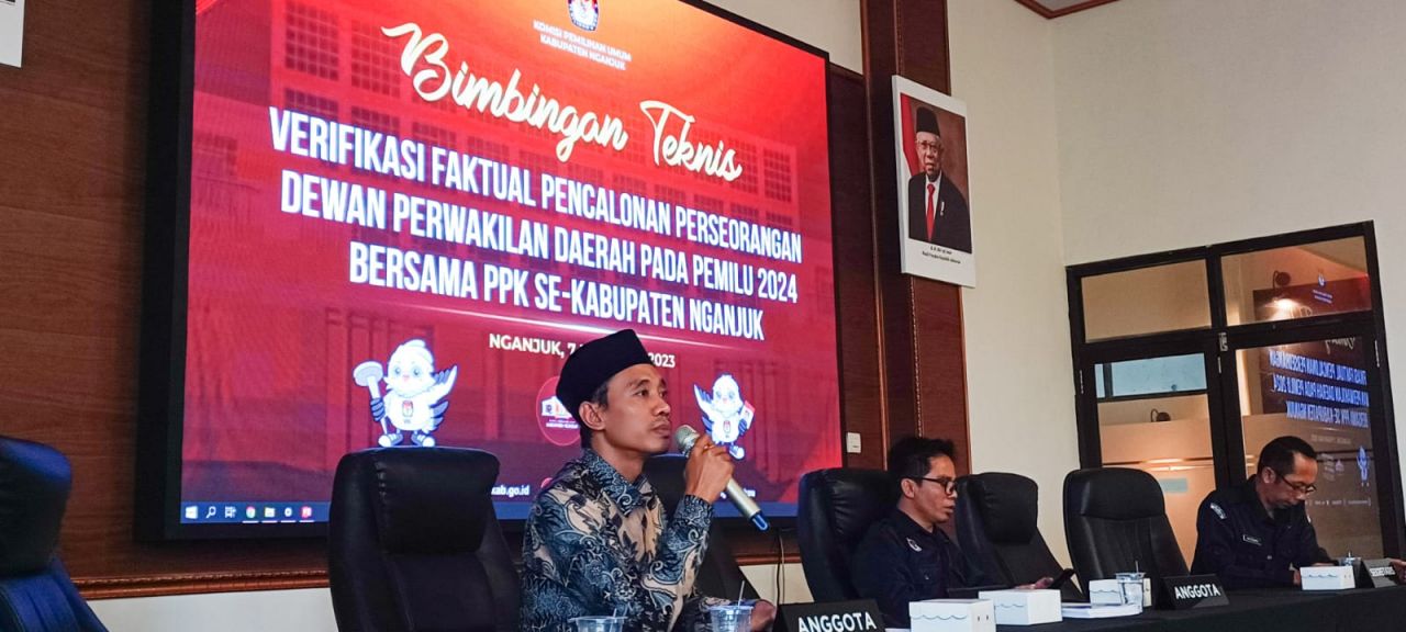 Bawaslu Himbau KPU Kabupaten Nganjuk Lakukan Verifikasi Faktual Dukungan DPD RI Sesuai Prosedur