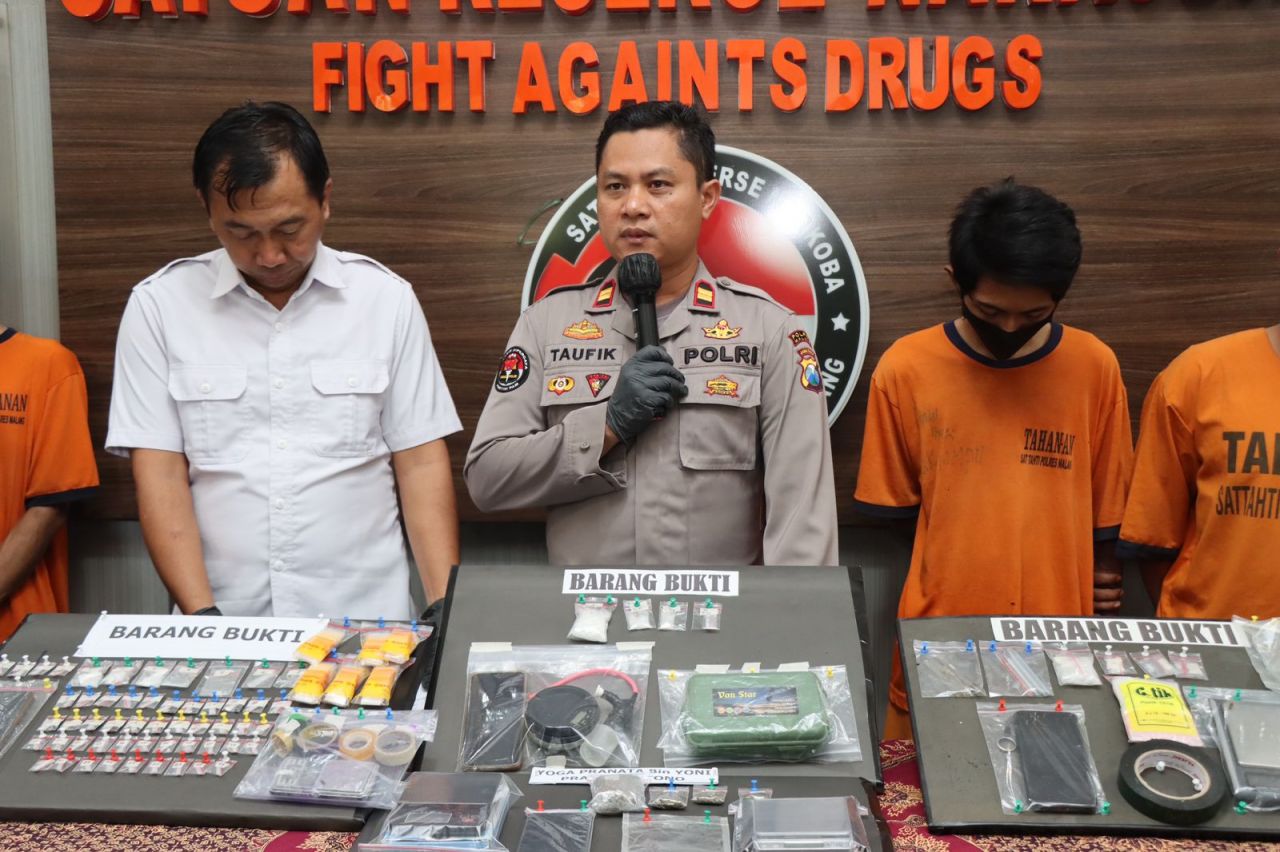 Dalam Tiga Pekan, Polres Malang Berhasil Amankan 11 Tersangka Kasus Narkoba