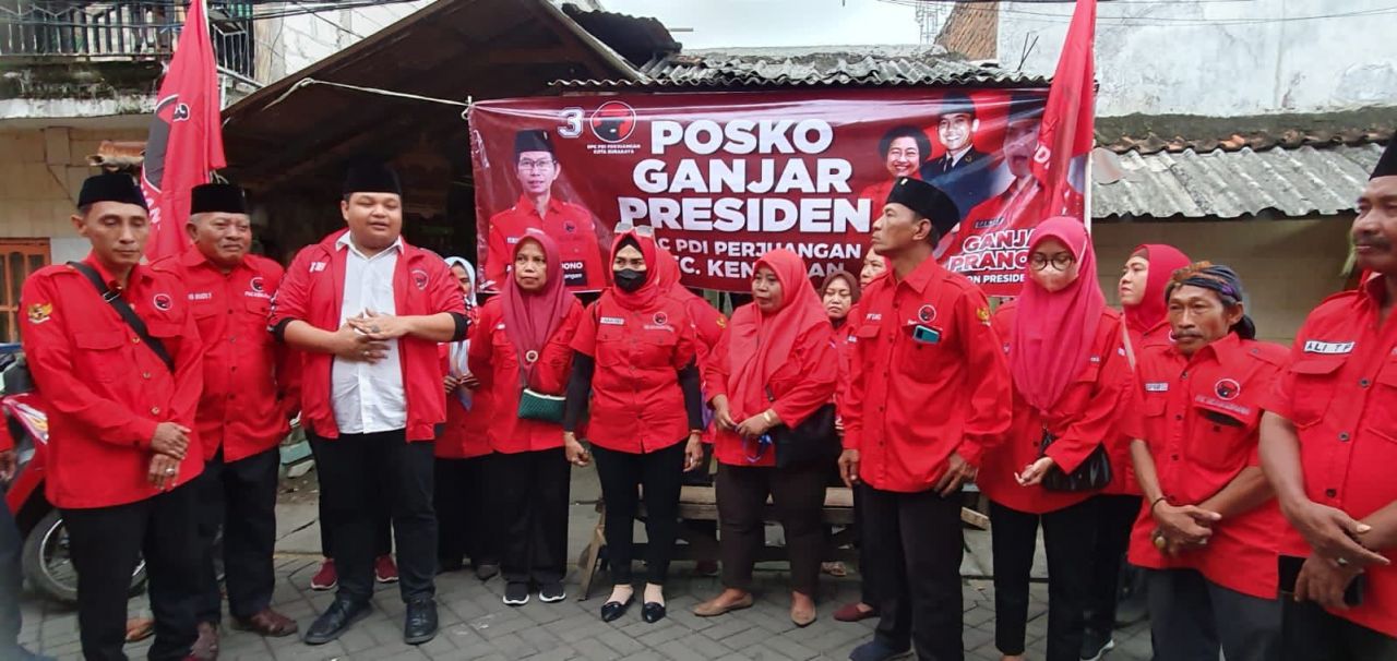 Dirikan Empat Posko Gotong Royong 'Ganjar Presiden' di Kenjeran, Kader PDIP Surabaya Lakukan Gerakan Door to Door