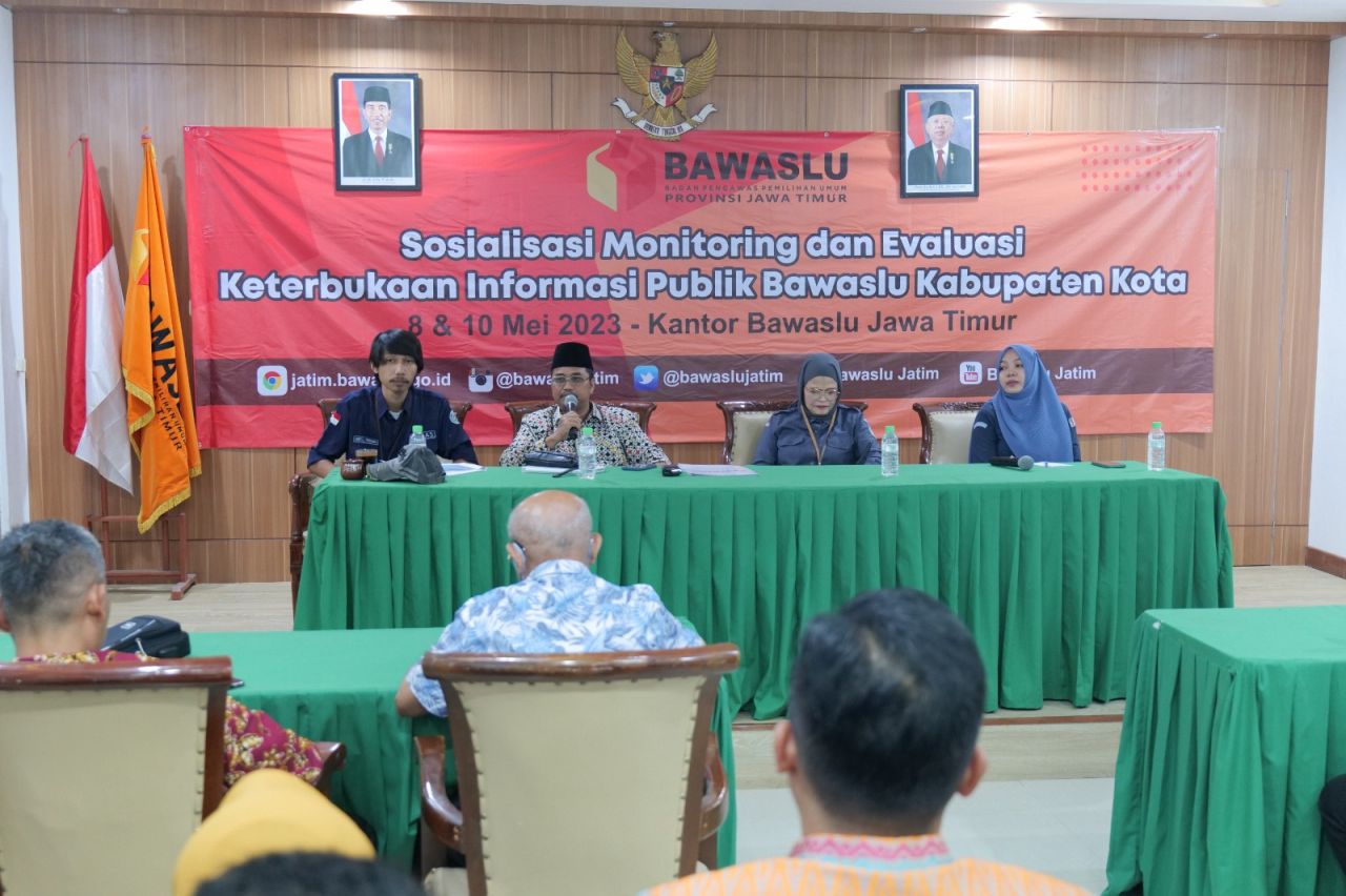 Demi Pemilu 2024 Terpercaya, Bawaslu Jatim Monitoring Keterbukaan Informasi 38 Kabupaten/Kota