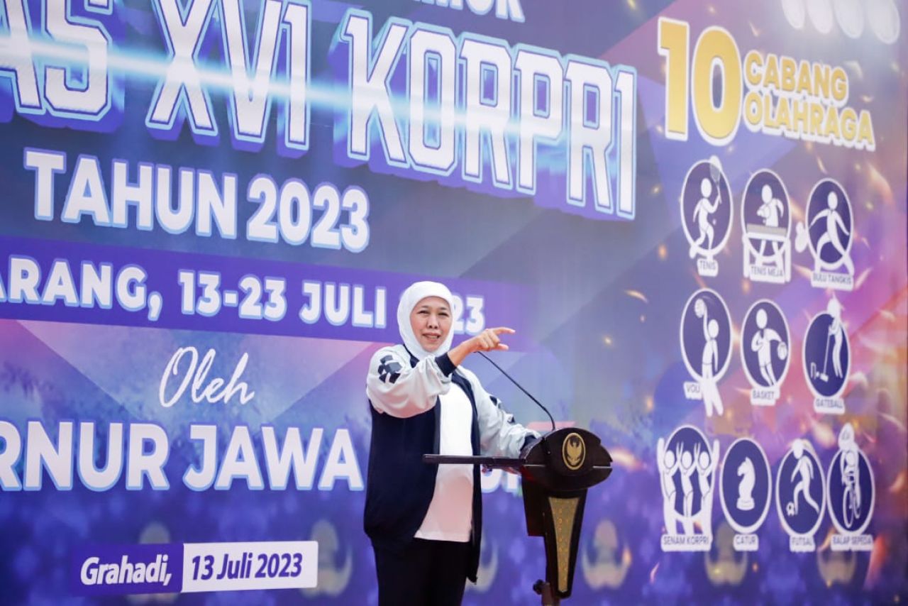 Gubernur Khofifah Target Juara Umum Di Pornas XVI KORPRI