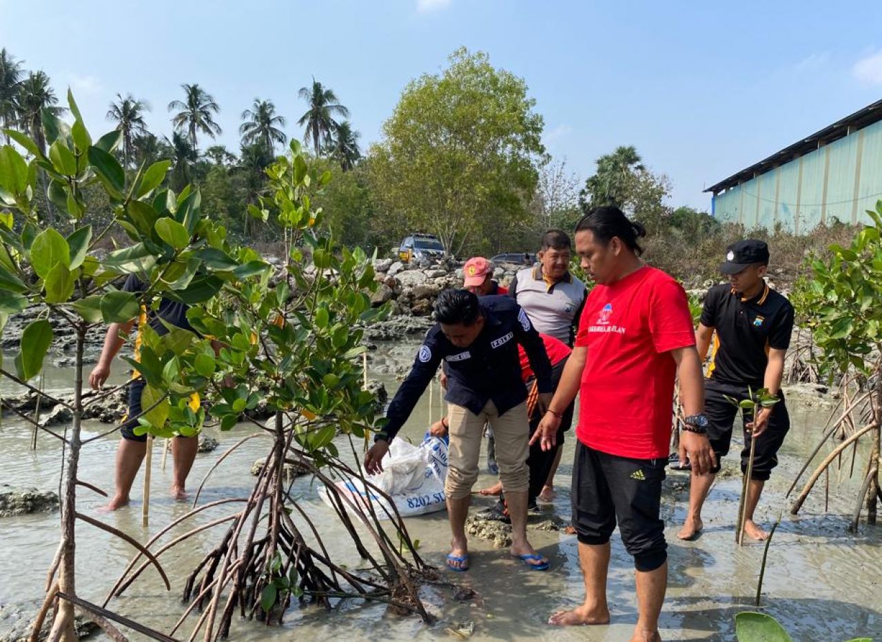 Polres Lamongan Tanam 300 Pohon Mangrove di Bibir Pantai Paciran, untuk Ini