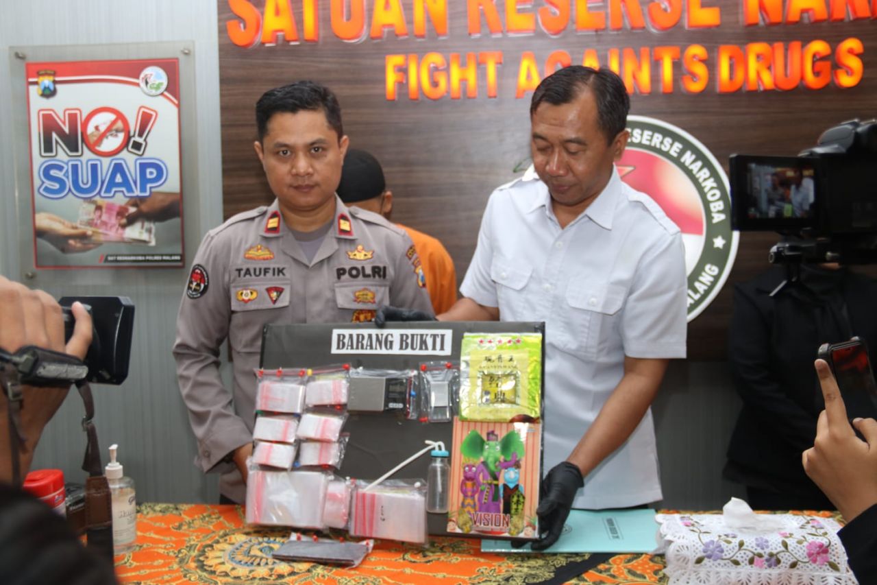 Satresnarkoba Polres Malang Gagalkan Peredaran Sabu Senilai Ratusan Juta Rupiah