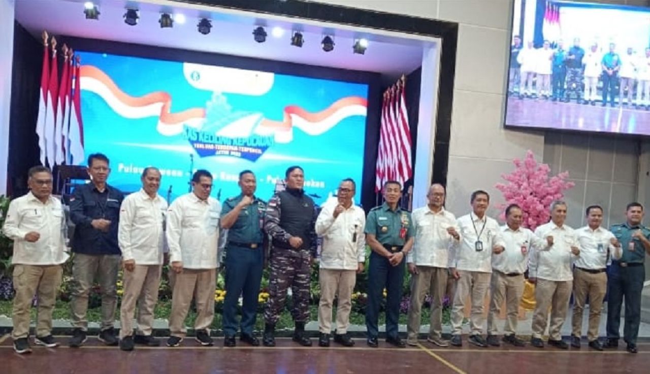 Pelepasan Ekspedisi Rupiah Berdaulat 2023 di Dermaga Madura Ujung Surabaya, Selasa (28/11/2023 ).