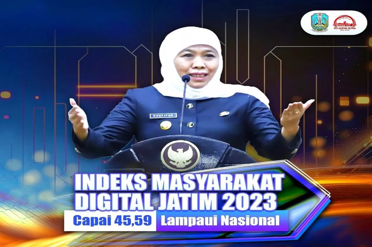 Indeks Masyarakat Digital Jatim Tahun 2023 Capai 45,59 Lampaui Nasional