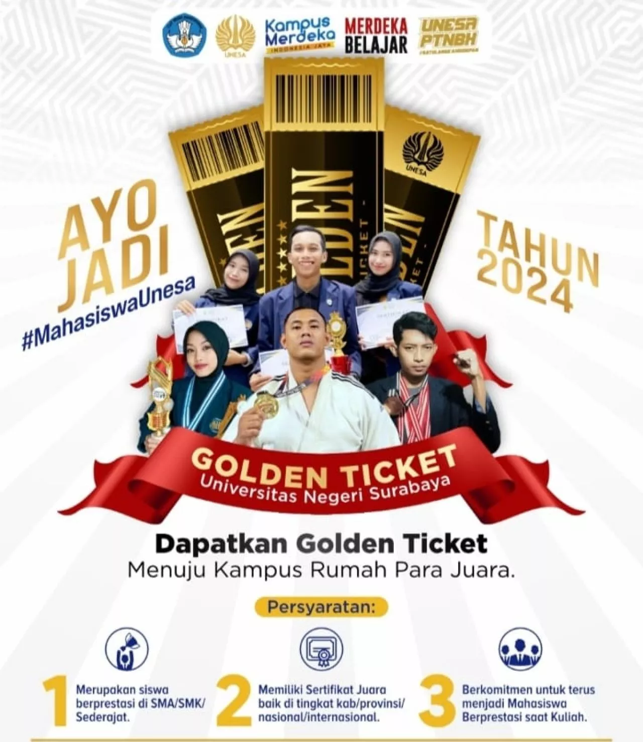 Cara Dapatkan Golden Tiket Menjadi Mahasiswa Baru Unesa