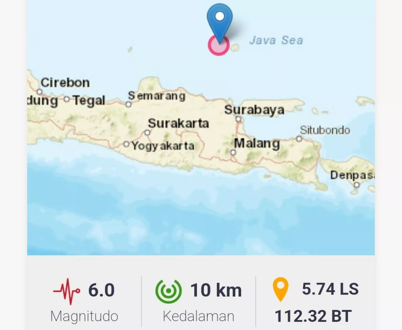 Gempa 6.0 di Perairan Tuban, Guncangan Terasa Hingga Sidoarjo