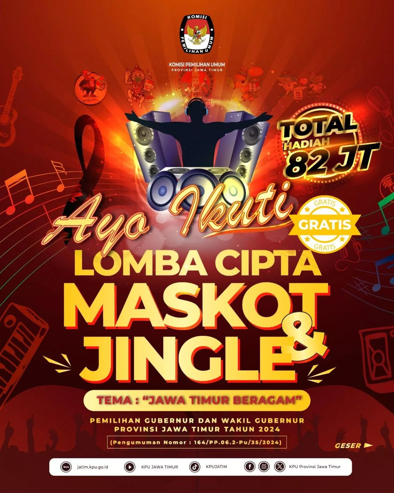 Lomba Cipta Maskot dan Jingle Pemilihan Gubernur dan Wakil Gubernur Provinsi Jawa Timur Tahun 2024