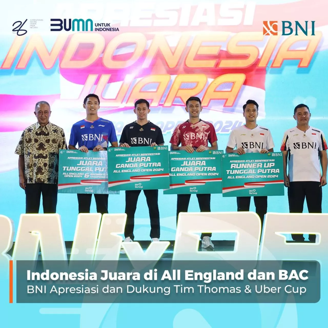 BNI Lanjutkan Dukungan untuk Tim Thomas dan Uber Cup