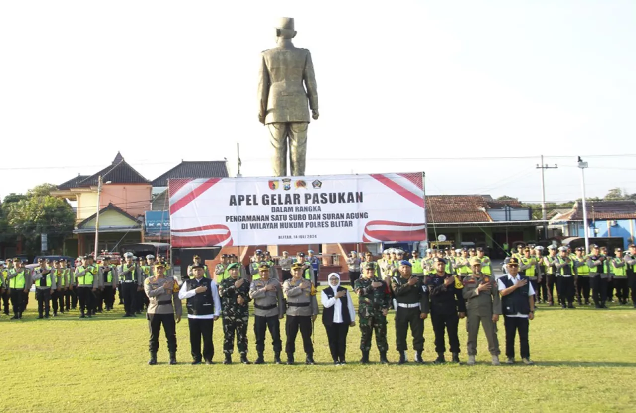 Antisipasi Giat Satu Suro dan Suroan Agung, Forkopimda Apel Gabungan di Kankab Blitar