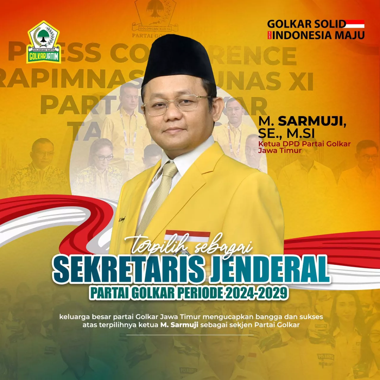 Bahlil Umumkan Pengurus DPP Partai Golkar, Sarmuji Terpilih Sekjen 