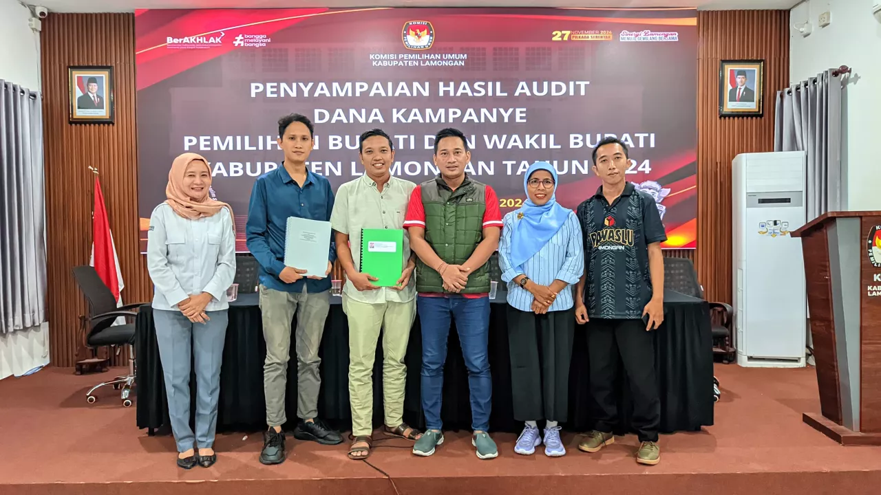 KPU Lamongan Umumkan Hasil Audit Laporan Dana Kampanye kedua Paslon