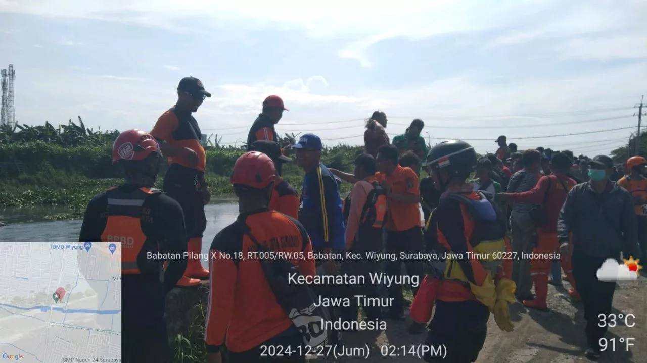 Tim Gabungan Temukan Jasad Balita yang Terseret Arus Selokan Wiyung di Tumpukan Eceng Gondok