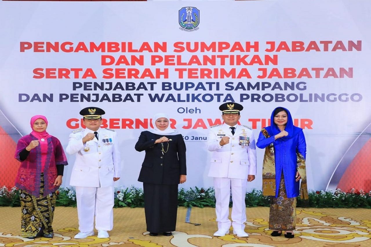 Gubernur Khofifah Lantik Pj. Bupati Sampang dan Pj. Walikota Probolinggo