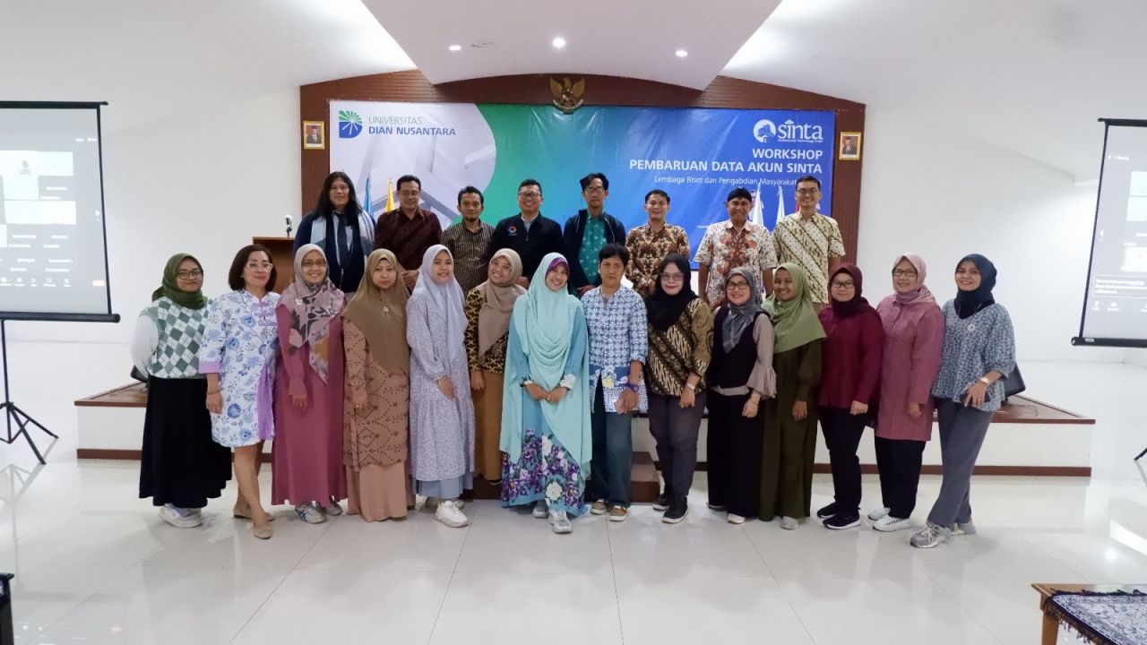 Keterangan Foto:- Lembaga Riset Pengabdian Masyarakat (LRPM) Universitas Dian Nusantara menggelar Workshop Pembaruan Data Akun SINTA.