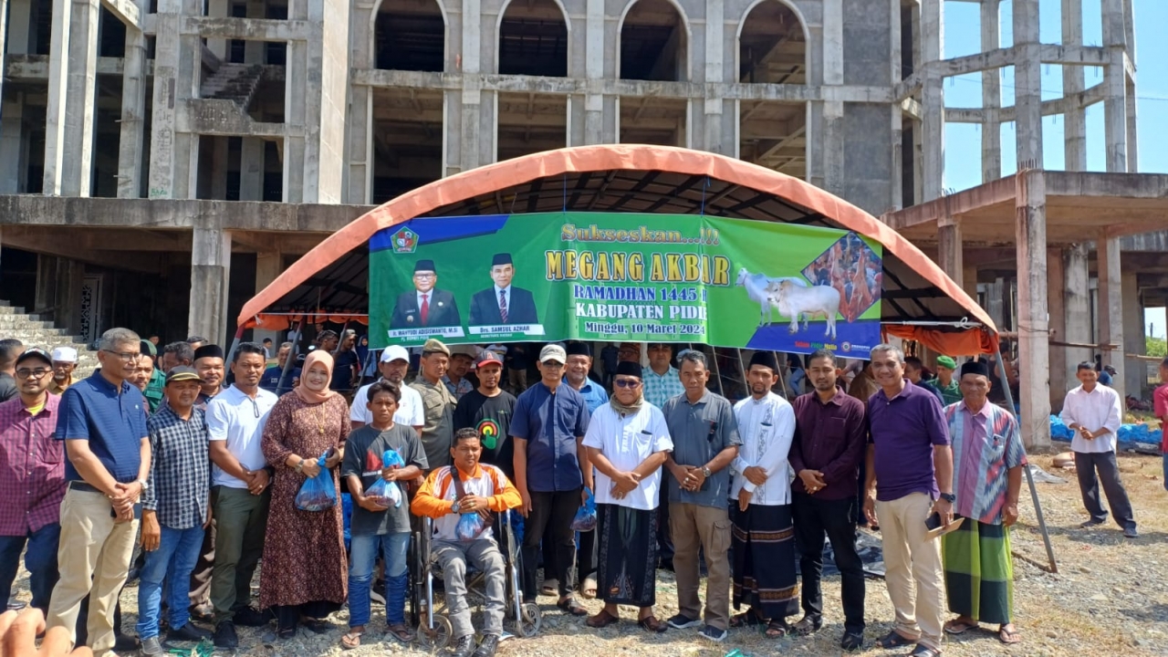 Pemkab Pidie Gelar Tradisi Meugang Akbar Bahagiakan Kaum Dhuafa, Korbankan 35 Ekor Sapi