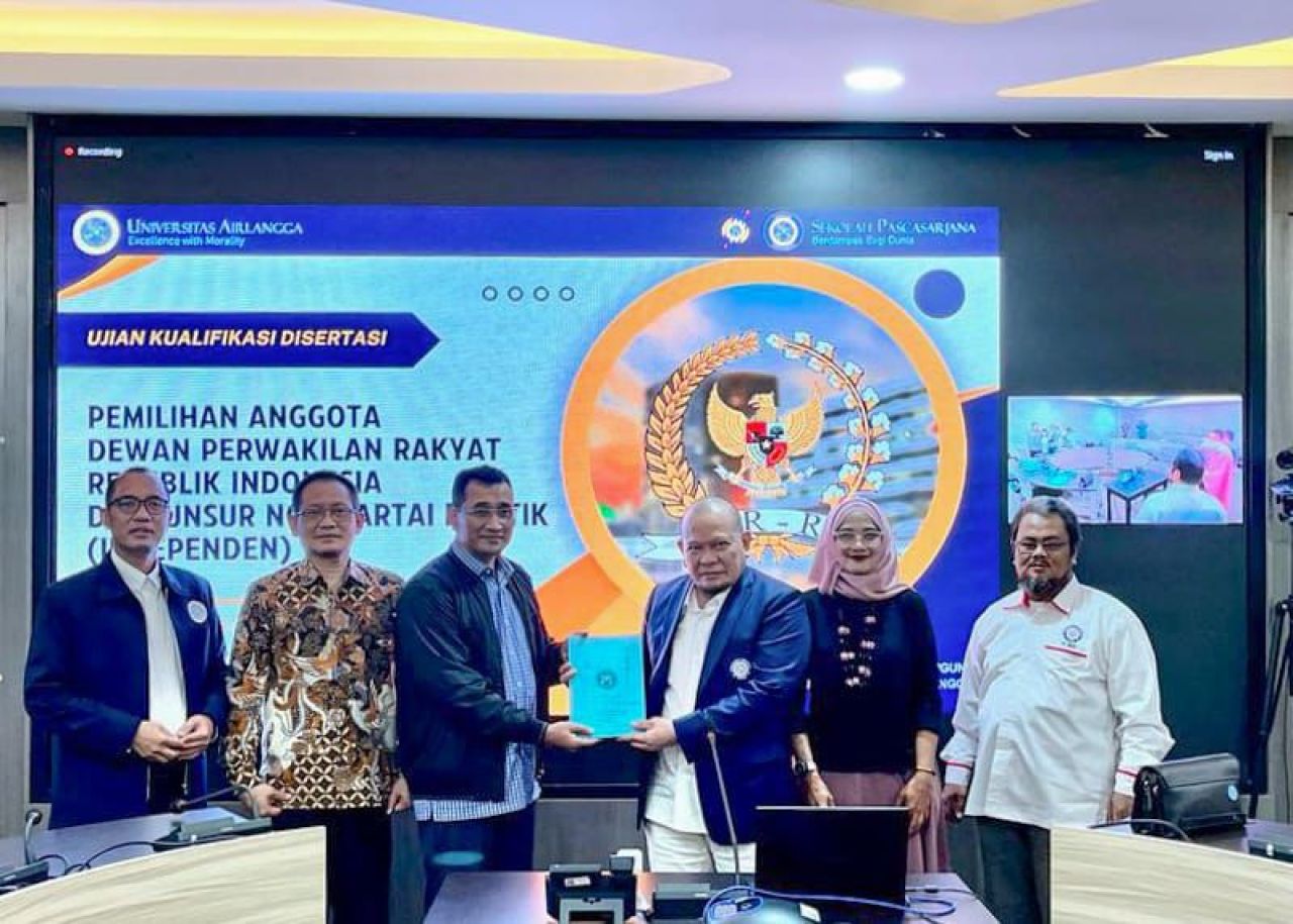 Ujian Kualifikasi Doktor di Unair, LaNyalla Tawarkan Gagasan Anggota DPR RI Juga Diisi Non-Partai 