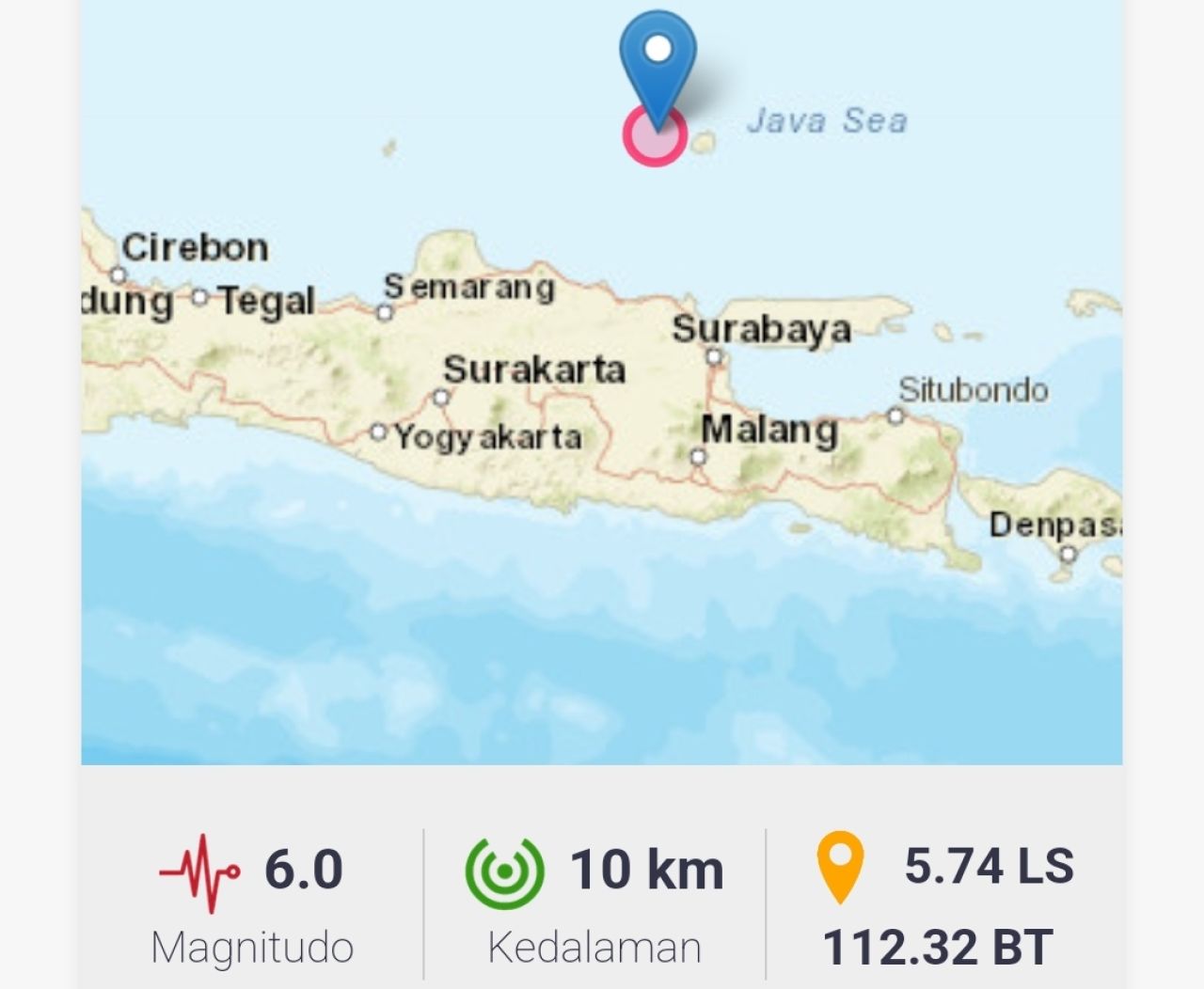 Gempa 6.0 di Perairan Tuban, Guncangan Terasa Hingga Sidoarjo