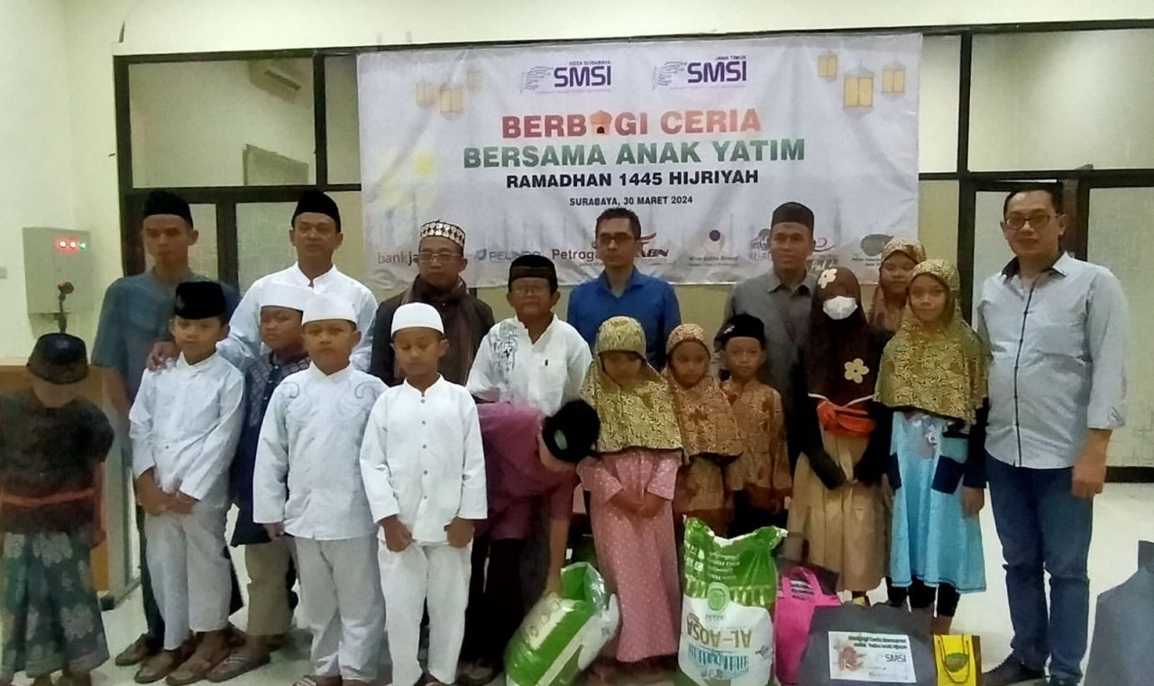 SMSI Kota Surabaya Gelar Buka Puasa Bersama Sekaligus Bagi Sembako dan Santunan Untuk Anak Yatim