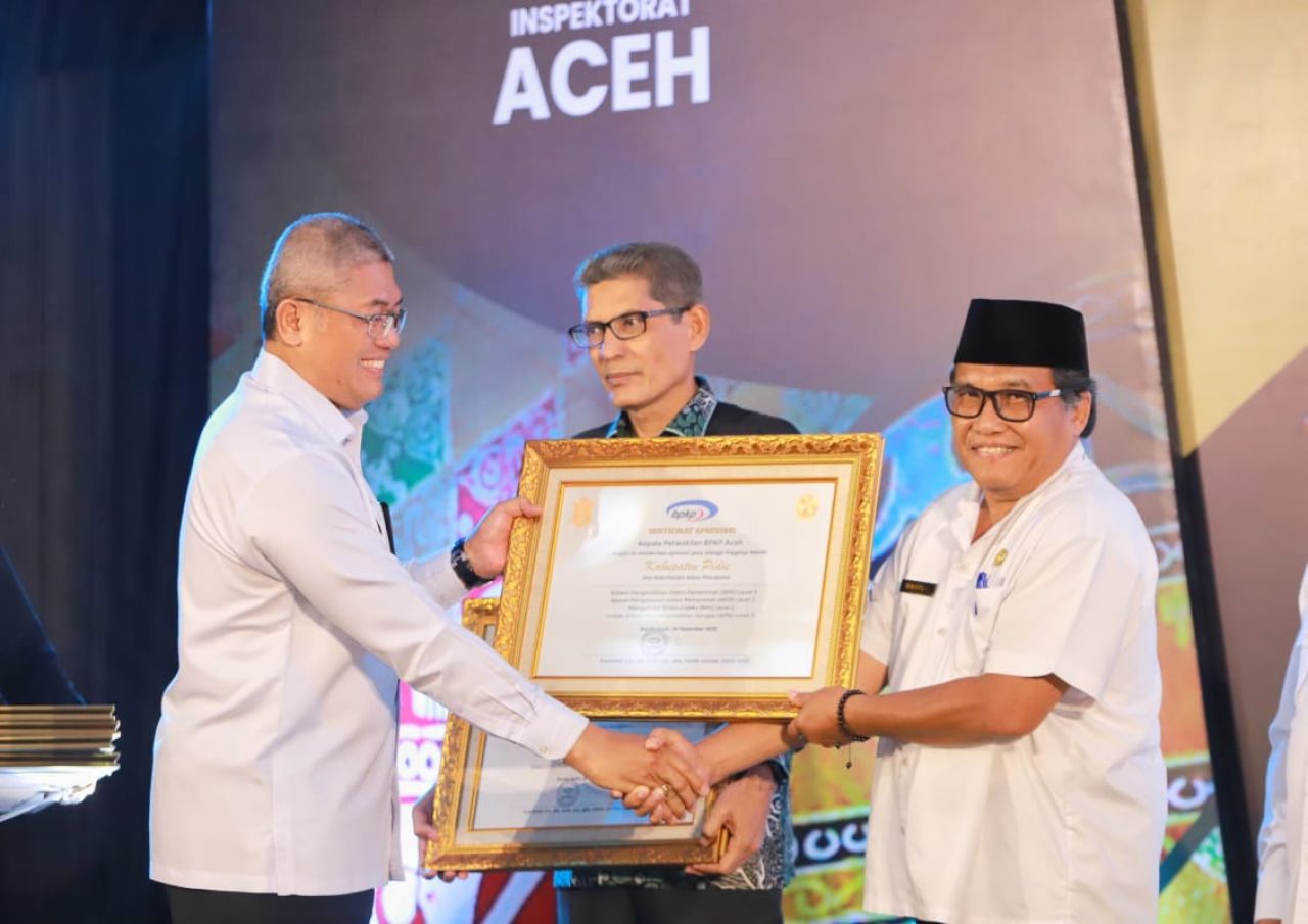Pemkab Pidie Meraih Penghargaan Prestisius dari BPKP untuk Tata Kelola Pemerintahan Yang Baik