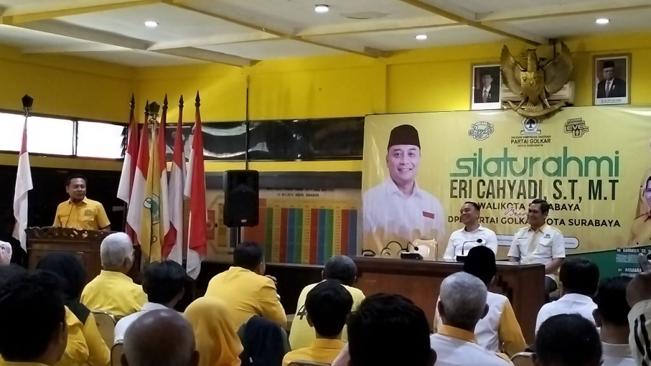 Arif Fathoni saat sambutan waktu safari politik Eri Cahyadi