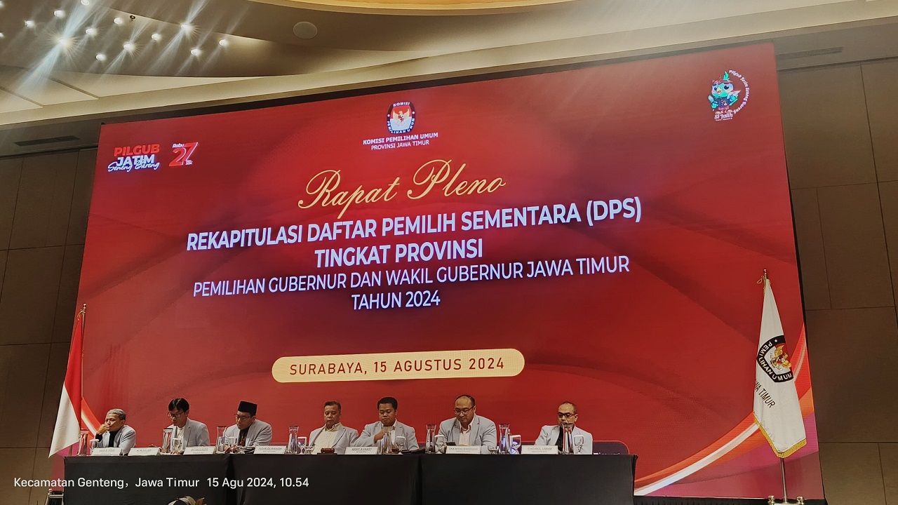 Belum Ada Calon, KPU Jatim Tetapkan Daftar Pemilih Sementara Pilkada 2024 Tanpa Kehadiran Parpol