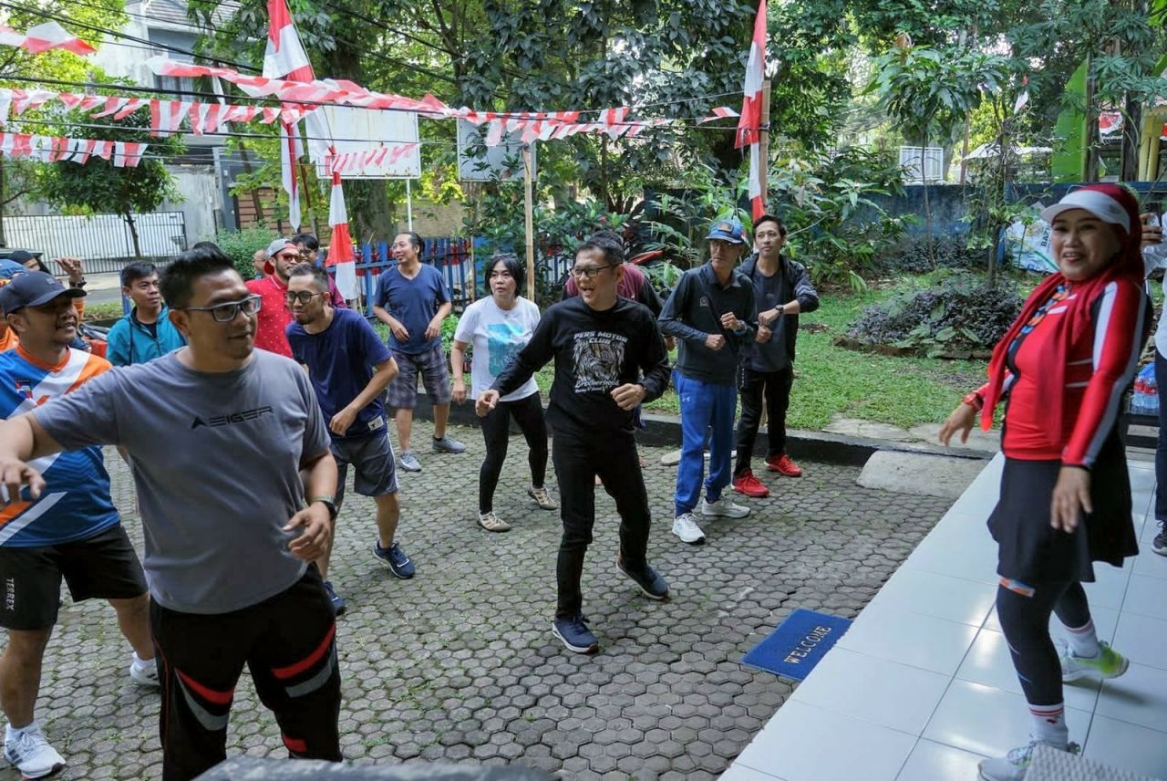 PJ Wali Kota Bogor Senam Bareng Bersama Wartawan