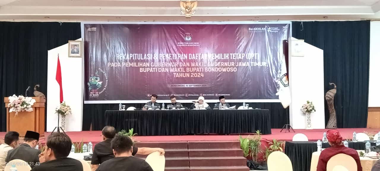 KPU Bondowoso Tetapkan Jumlah DPT, Berkurang 6795