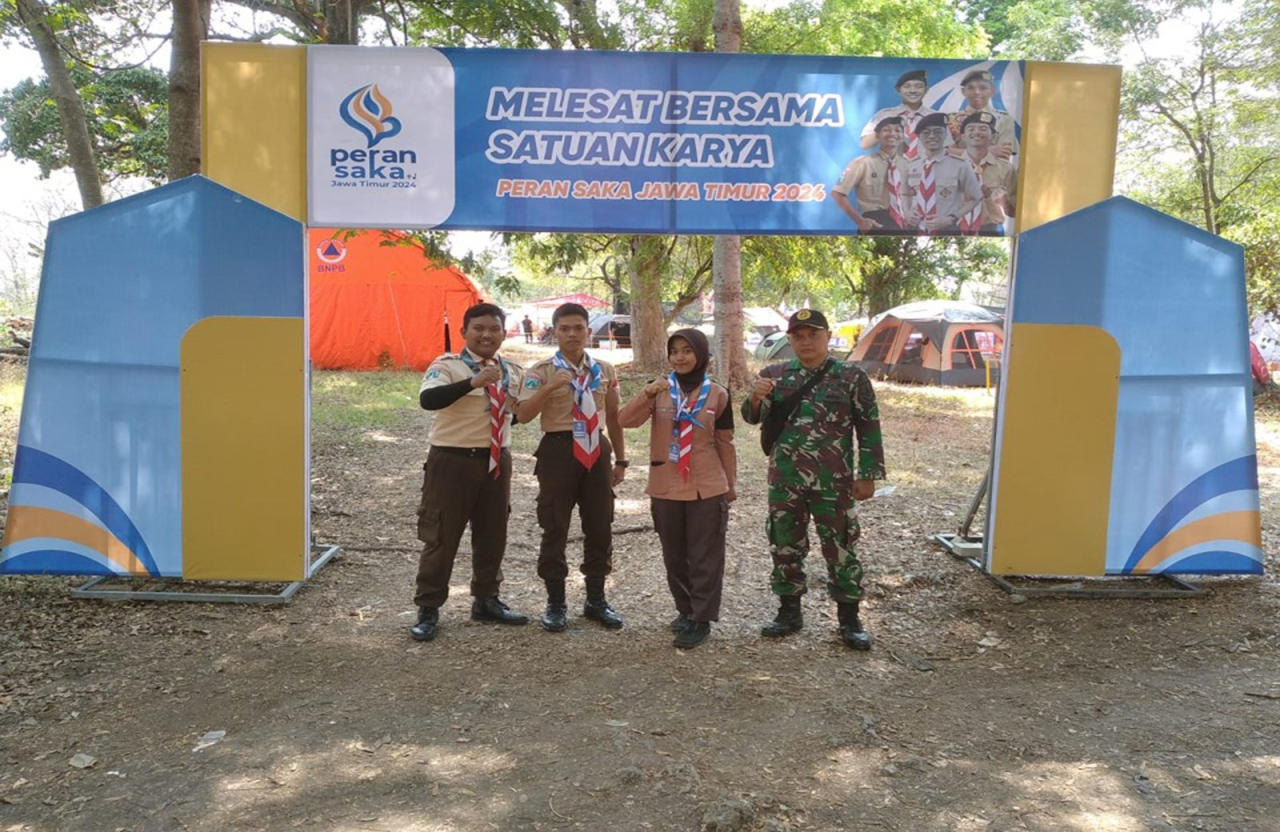 Anggota Pramuka Saka Wira Kartika Binaan Kodim 0808/Blitar Ikuti Perkemahan di Bojonegoro