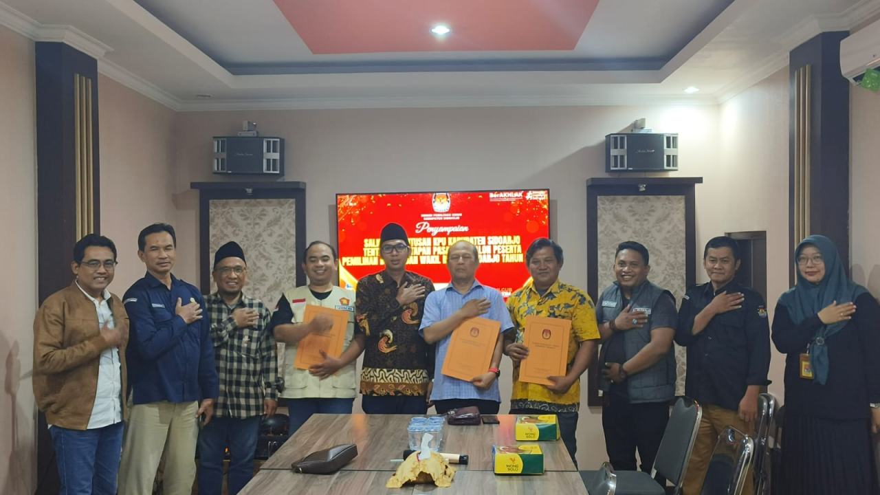 KPU Kabupaten Sidoarjo Tetapkan Paslon Peserta Pilkada Sidoarjo Tahun 2024.