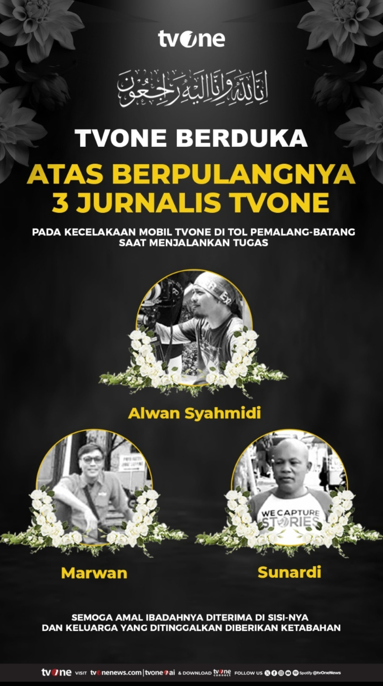 Duka Mendalam tvOne atas Kehilangan Kru dalam Kecelakaan di Tol Jakarta-Pemalang