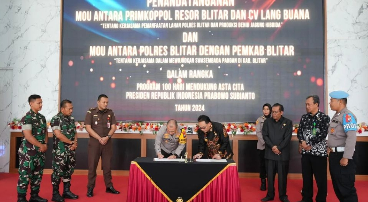 Ketua DPRD Kabupaten Blitar Hadiri Penandatanganan MoU antara Polres dengan Pemkab