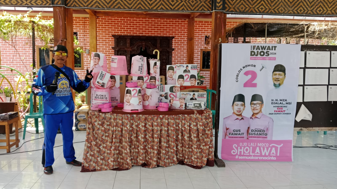 Kisruh Pilkada Jember 2024, Balai Desa Rambipuji Jadi Ajang Kampanye Paslon 02 Berkedok Fun Bike 