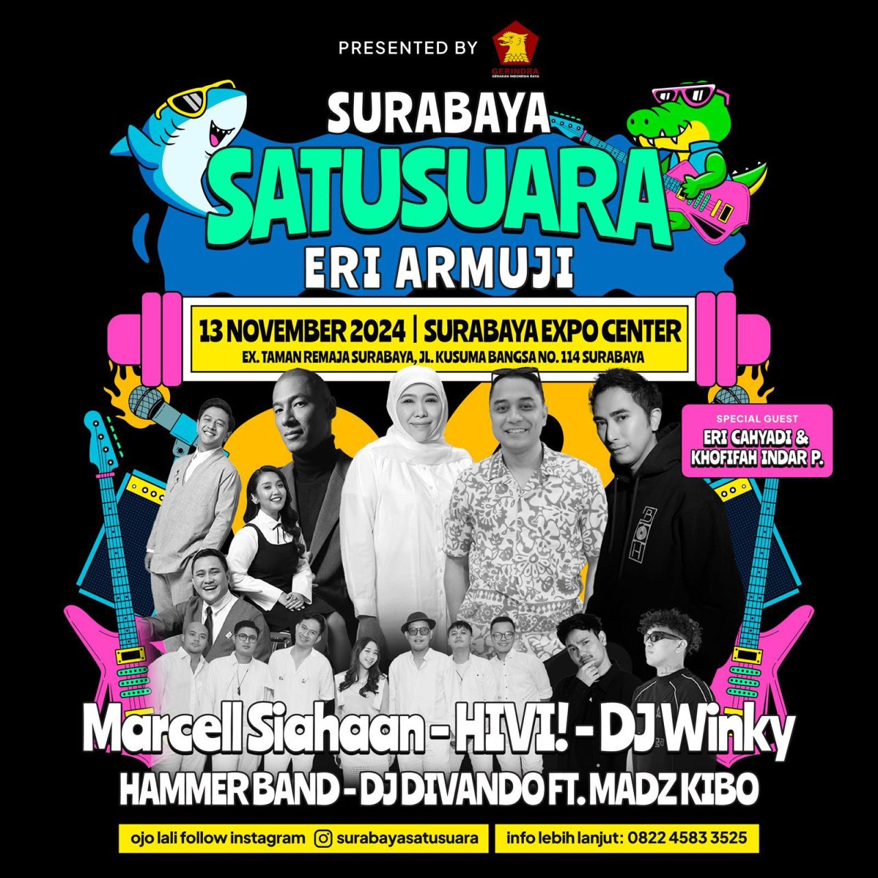 Pilkada Serentak 2024, Gerindra Persembahkan Konser Surabaya Satu Suara Nanti Malam