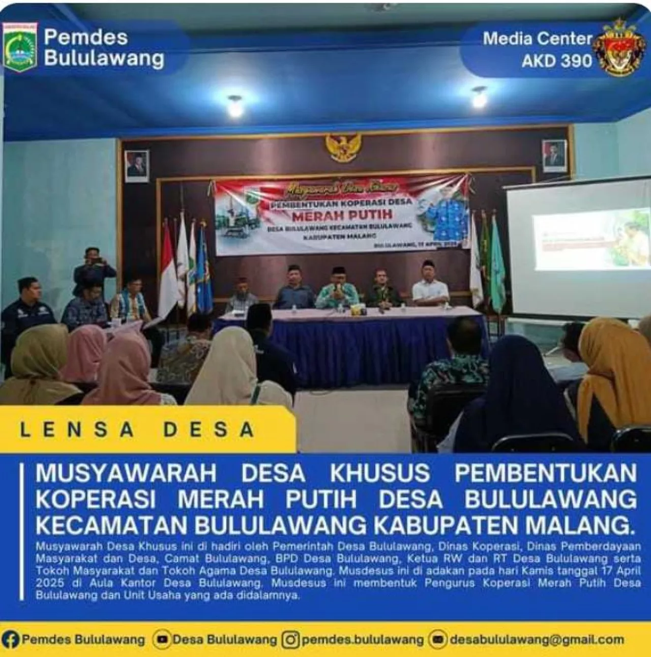 Musdesus Pembentukan Kopdes Merah Putih di Desa Bululawang Sukses Digelar