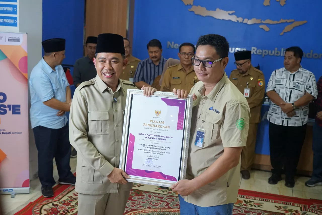 Bupati Jember Apresiasi Bulog atas Capaian Serapan Gabah Tertinggi se-Jawa Timur