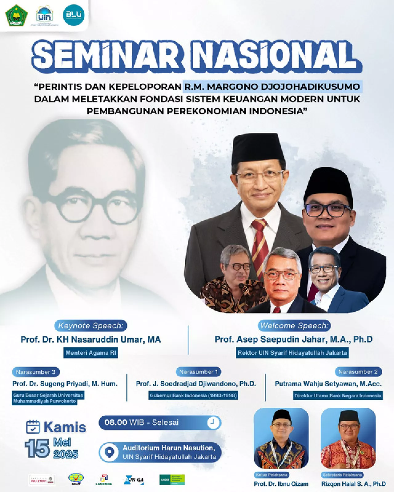 Dorong Gelar Pahlawan Nasional, RM Margono Djojohadikusumo Diangkat dalam Seminar Nasional