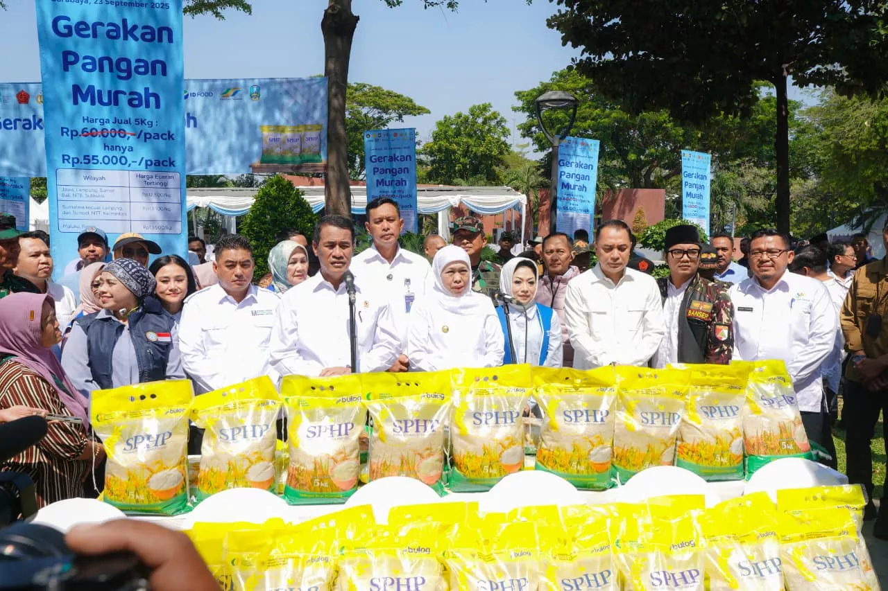 Khofifah Pastikan Jatim Jadi Garda Depan Gerakan Pangan Murah