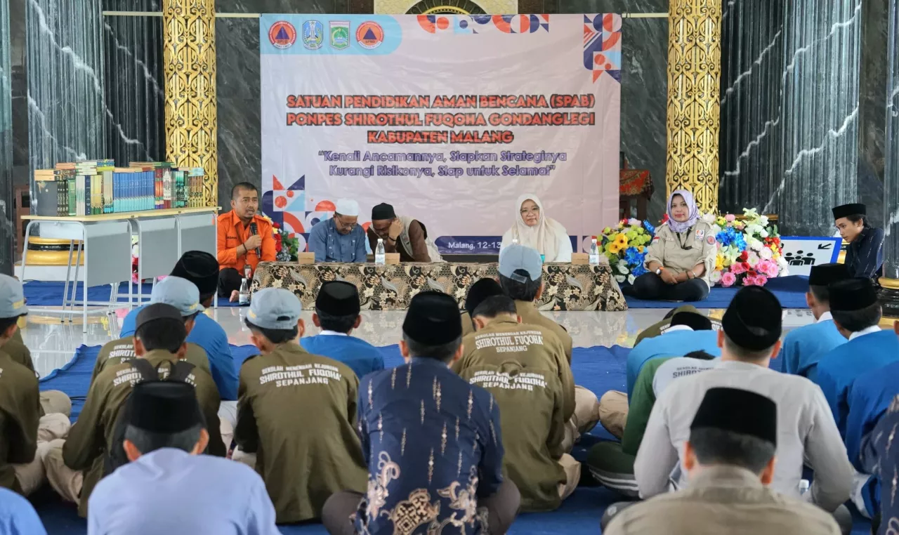 Bareng Anggota Dewan, BPBD Jatim Kuatkan Kesiapsiagaan Bencana Tiga Pesantren di Kabupaten Malang